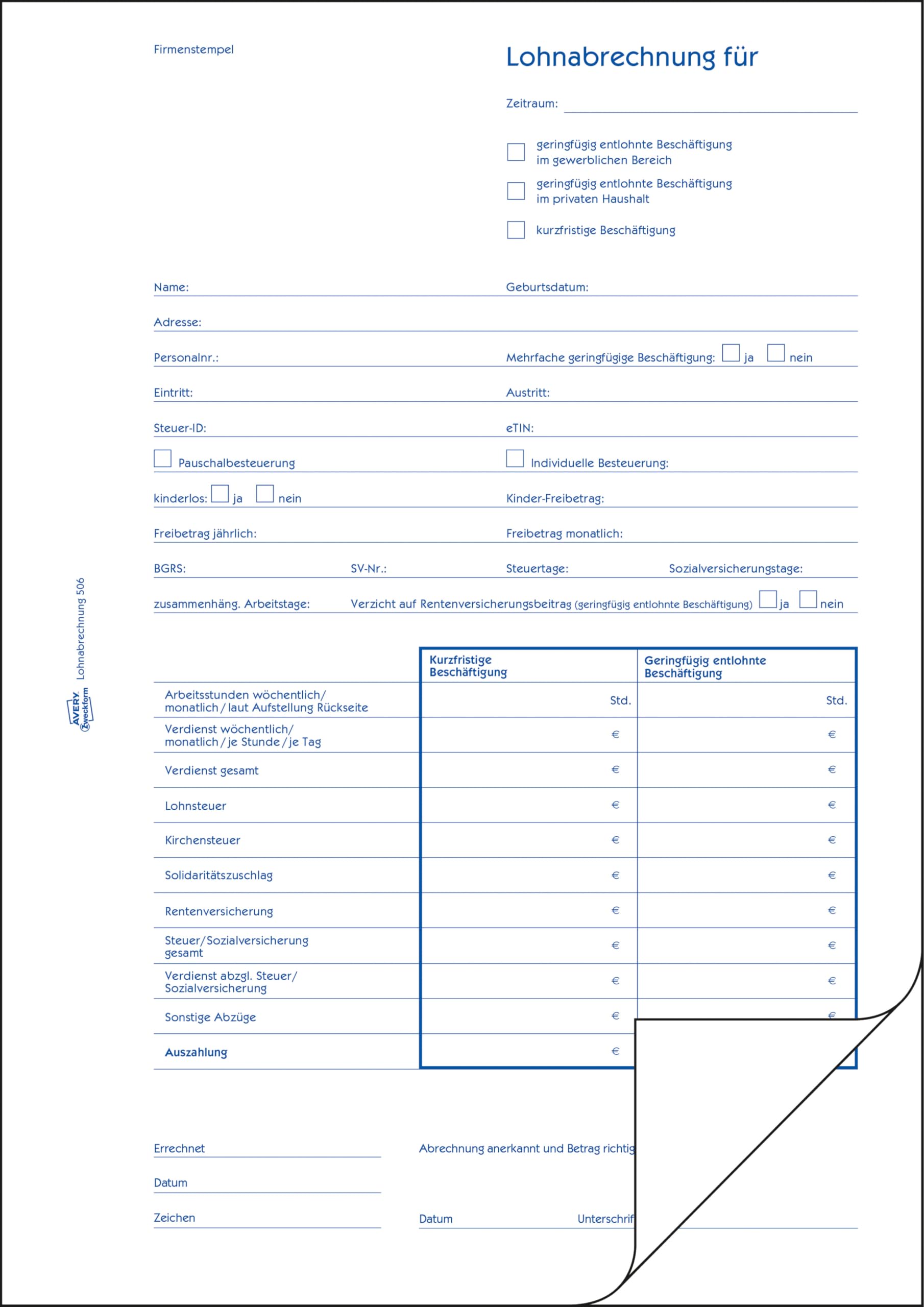 avery-zweckform-506-lohn-gehaltsabrechnung-mini-jobs-a4-mit-blaupapier-wei image 2