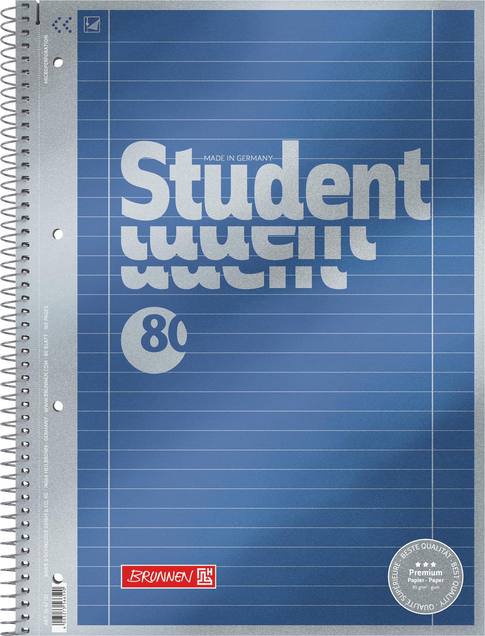 brunnen-collegeblock-premium-student-a4-lineatur-27-80-blatt-blau image 1