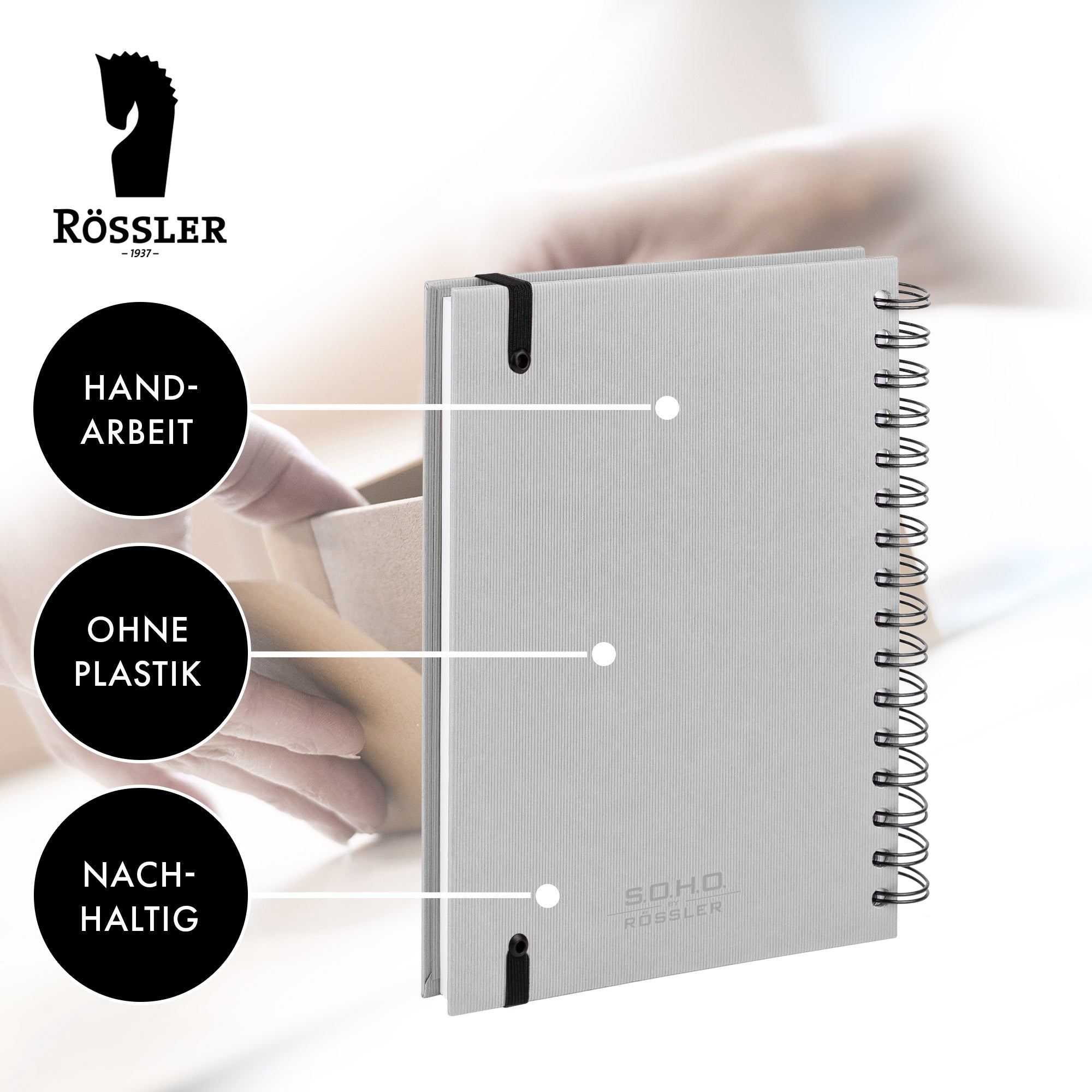 r-ssler-s-o-h-o-notizbuch-a5-hardcover-blanko-mit-gummizug-stone-grau image 2