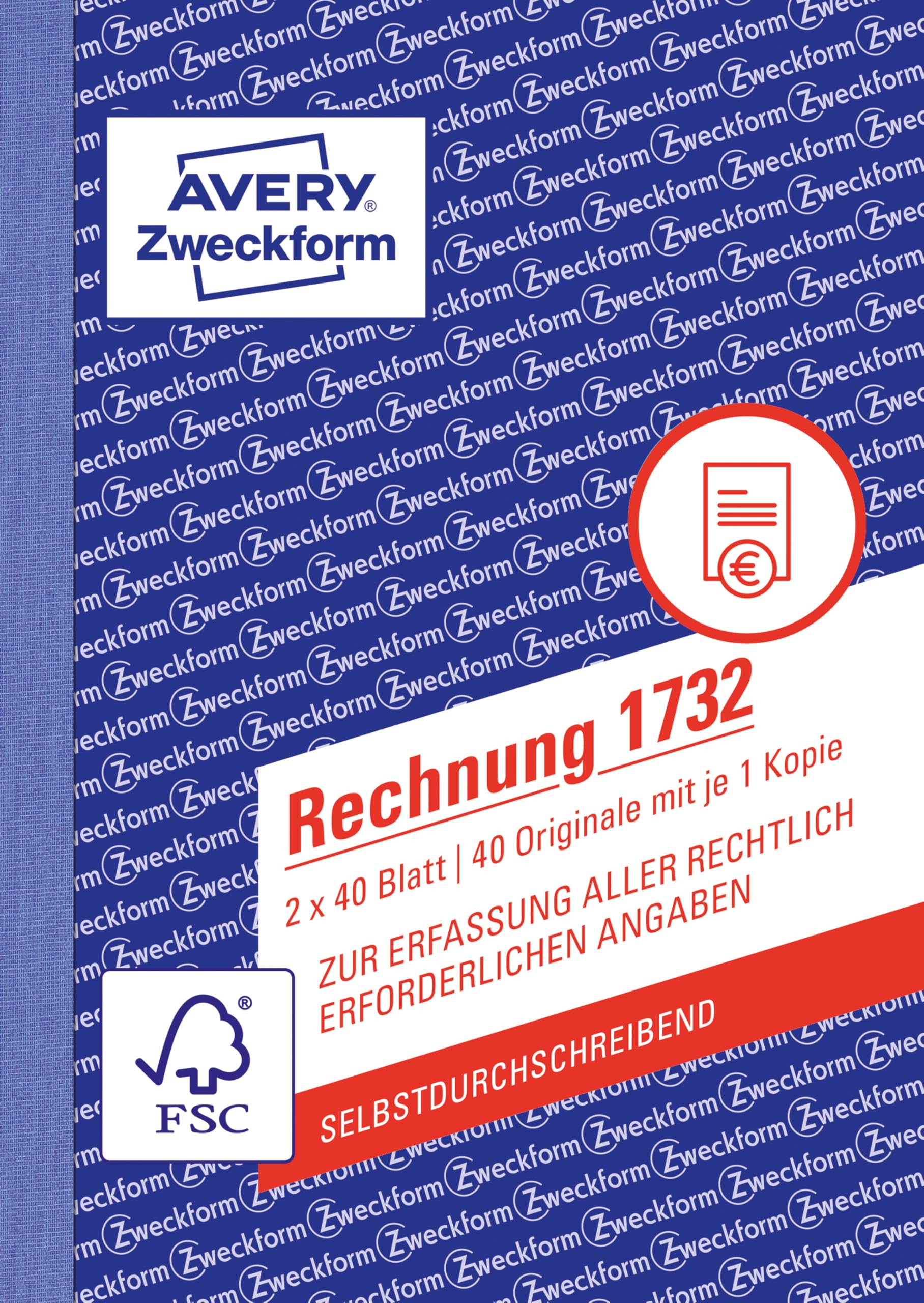 avery-zweckform-1732-rechnungsbuch-a6-2x40-blatt-selbstdurchschreibend-wei-gelb image 1