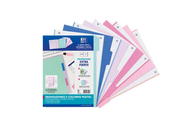 oxford-strongline-register-a4-5-teilig-pastell-kunststoff image 1