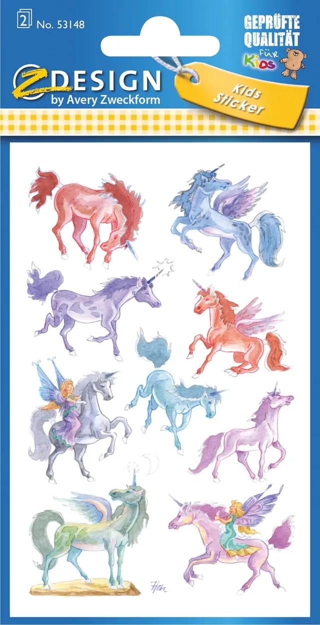 avery-zweckform-z-design-53148-kinder-sticker-einh-rner-18-aufkleber image 1
