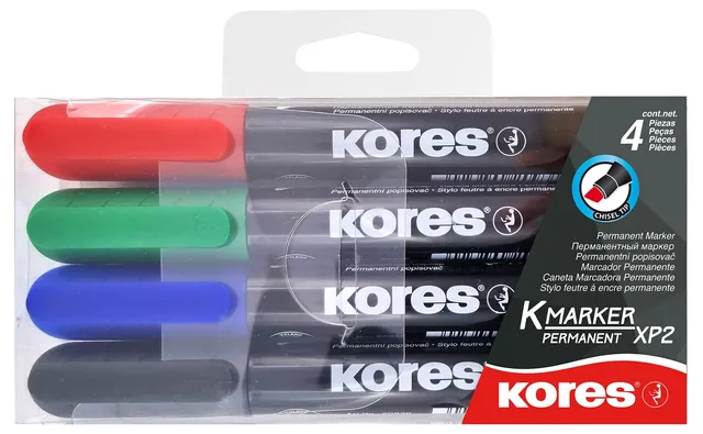 kores-k-marker-xp2-permanent-marker-keilspitze-4-farben image 1