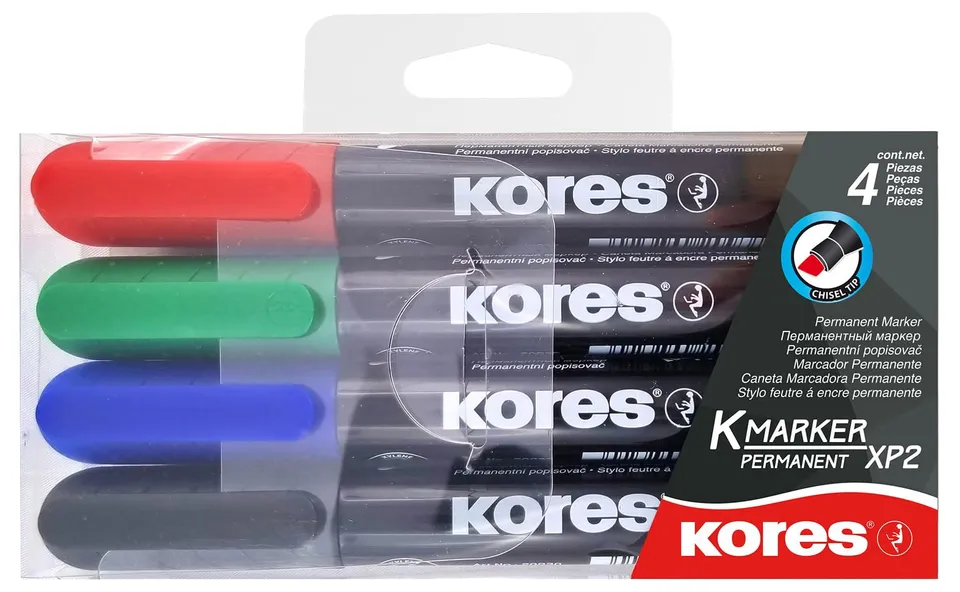 kores-k-marker-xp2-permanent-marker-keilspitze-4-farben image 1
