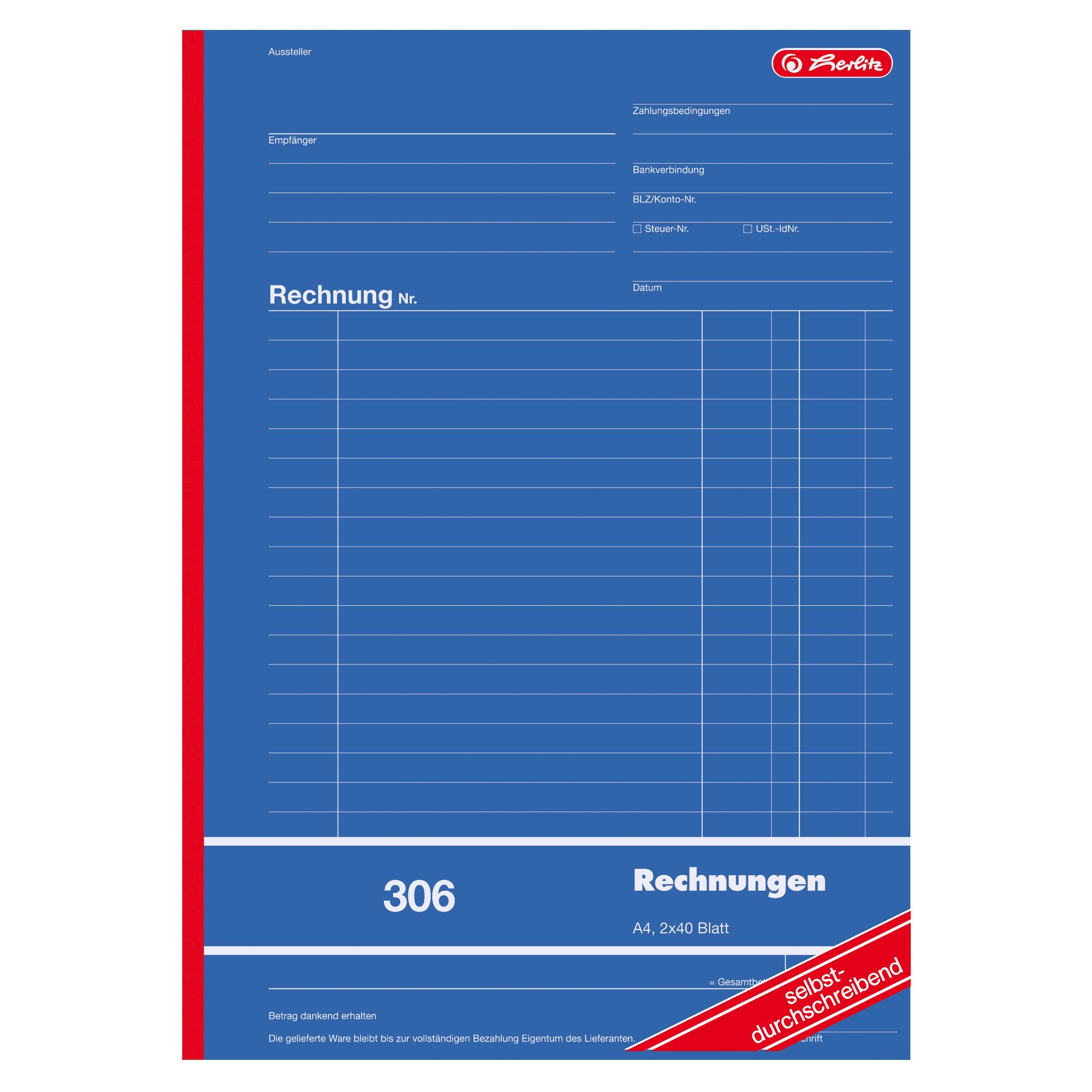 herlitz-306-rechnungsbuch-a4-2x40-blatt-selbstdurchschreibend image 2