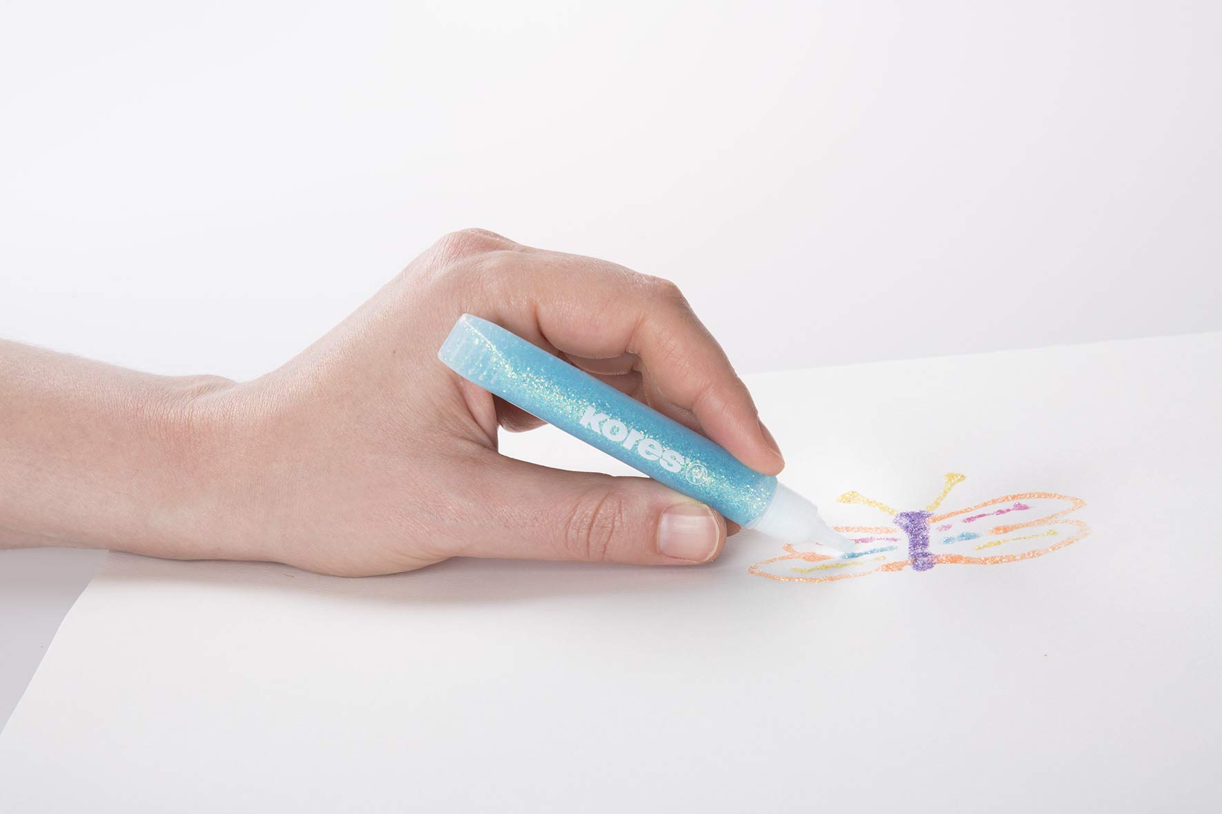 kores-highliner-plus-textmarker-keilspitze-pastell-6er-set-glitterglue-gratis image 6