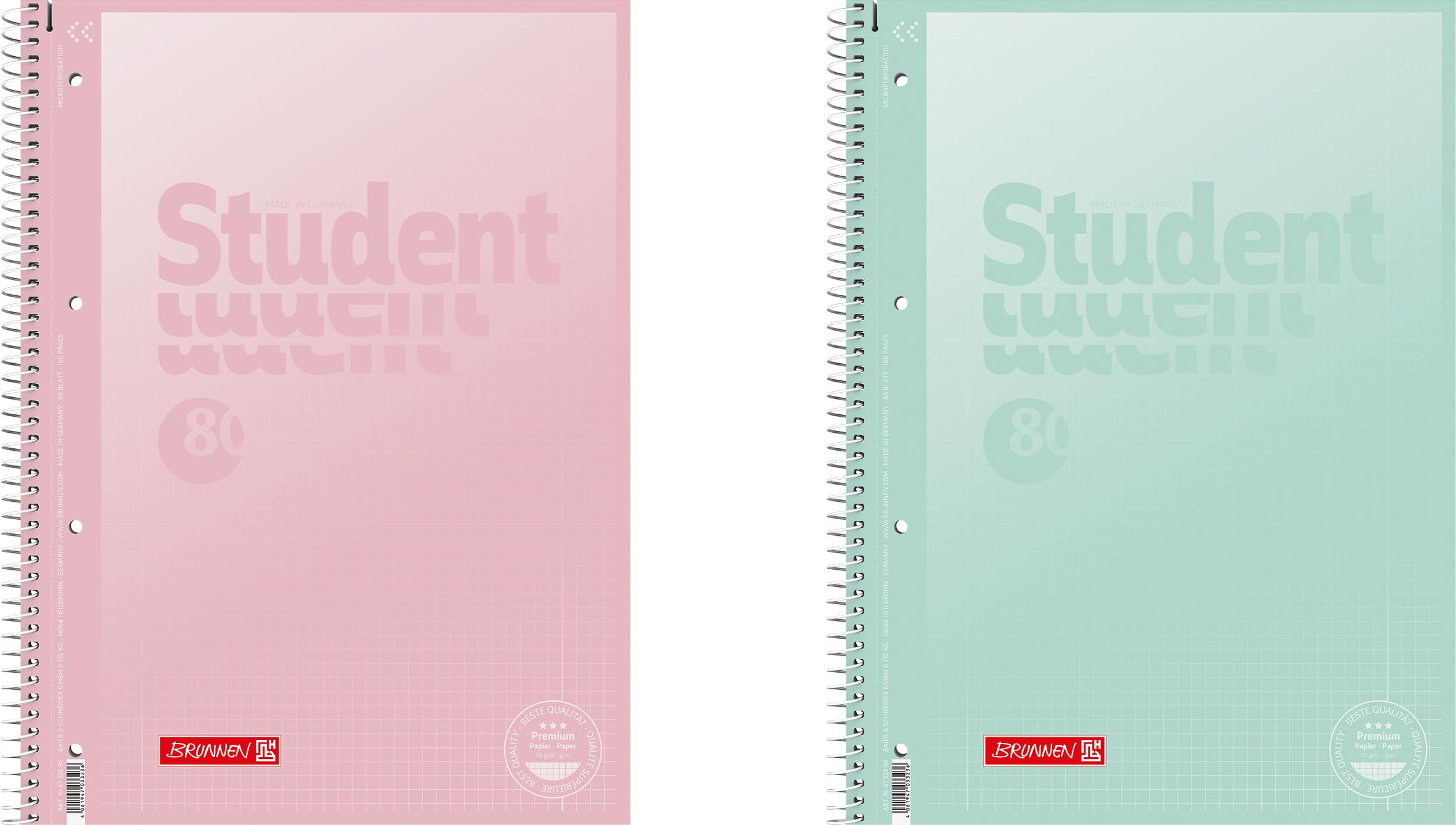 brunnen-collegeblock-premium-student-pastell-a4 image 1
