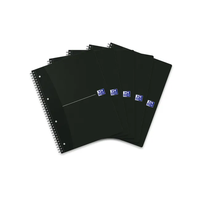 oxford-collegeblock-a4-smart-black-kariert-liniert-140-seiten-5er-pack image 1