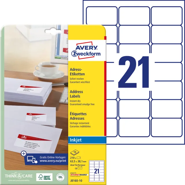 avery-zweckform-j8160-10-adressetiketten-63-5x38-1-mm-210-bedruckbare-aufkleber- image 1
