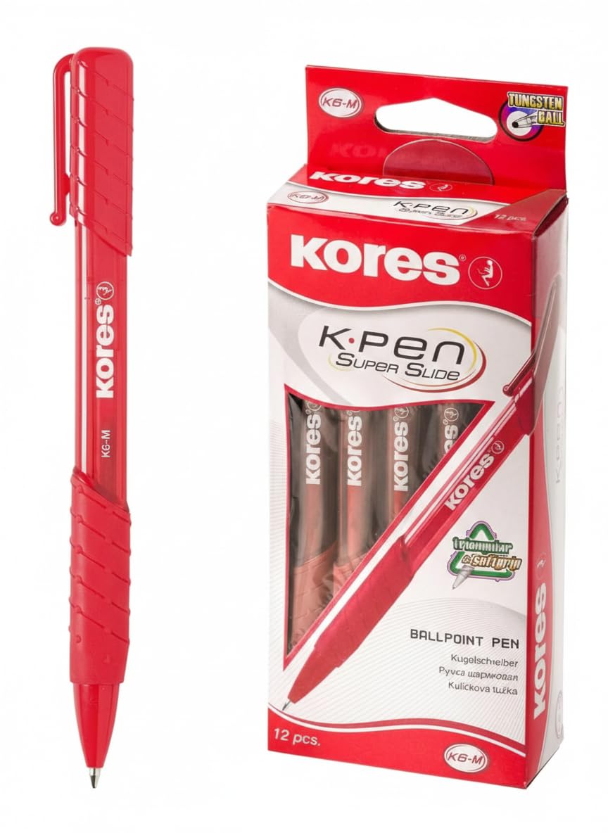 kores-k6-druckkugelschreiber-blau-1-0-mm-medium-12er-pack image 5