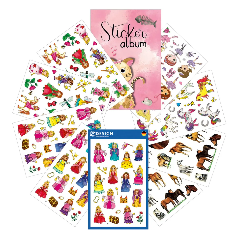 avery-zweckform-z-design-59985-kinder-sticker-mit-album-170-st-ck-m-dchen image 1