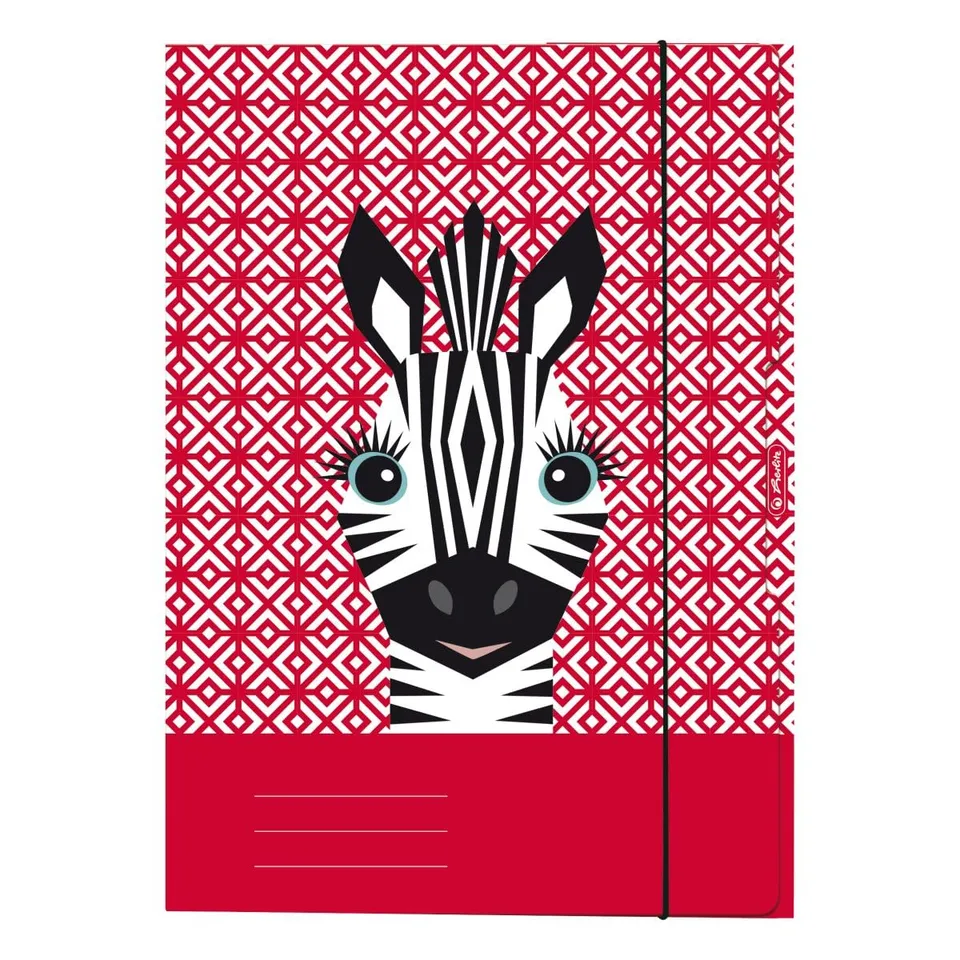 herlitz-50040353-sammelmappe-a4-cute-animals-zebra-mit-gummiband image 1