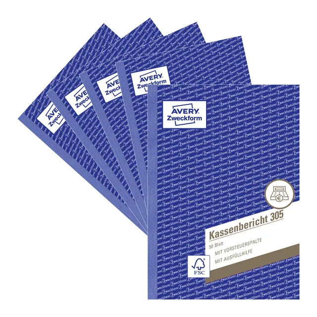 avery-zweckform-305-5-kassenbericht-a5-50-blatt-5er-pack-wei image 1
