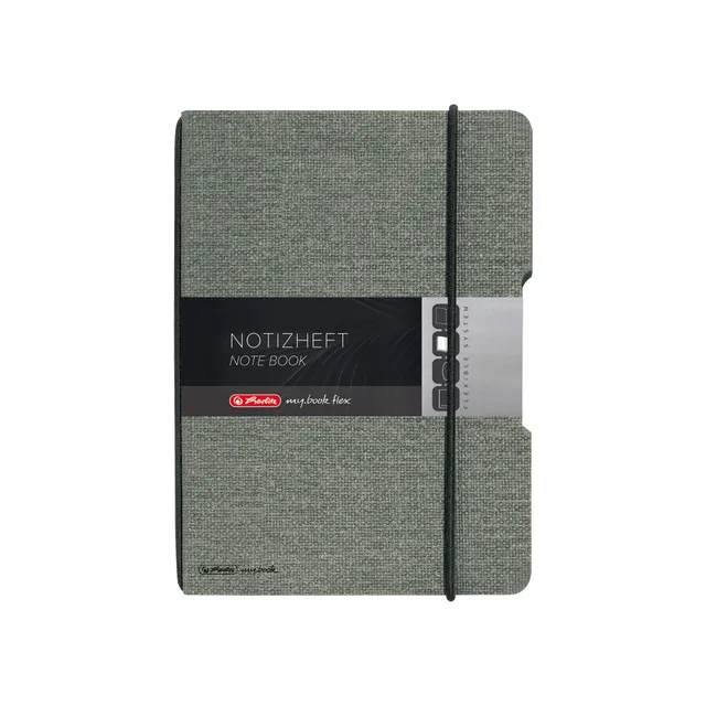 herlitz-50033706-notizheft-flex-leinen-a5-punktiert-40-blatt-grau image 1