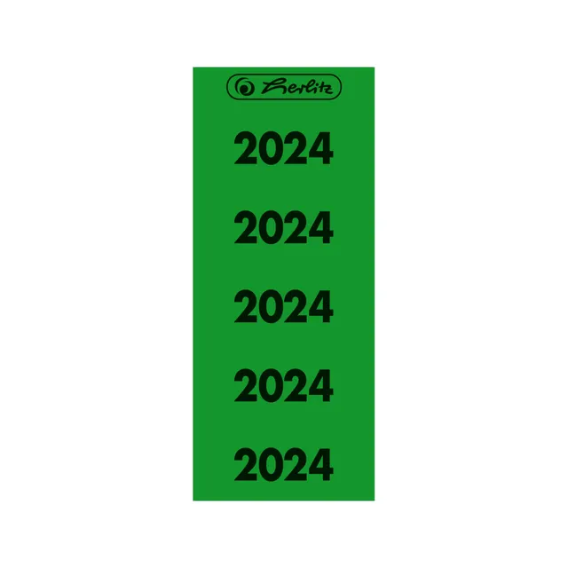 herlitz-ordnerr-cken-etiketten-jahreszahlen-2024-gr-n-selbstklebend-50er-pack image 1