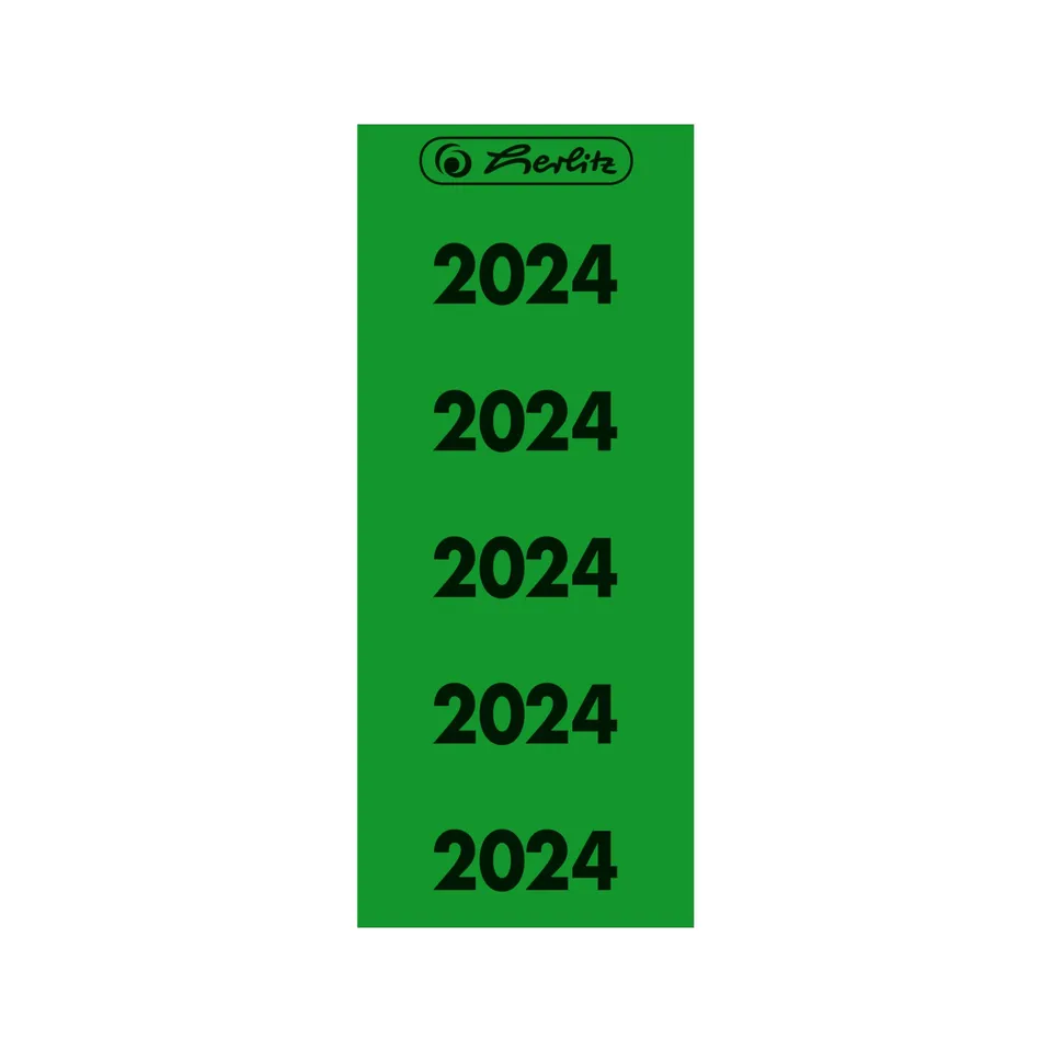herlitz-ordnerr-cken-etiketten-jahreszahlen-2024-gr-n-selbstklebend-50er-pack image 1