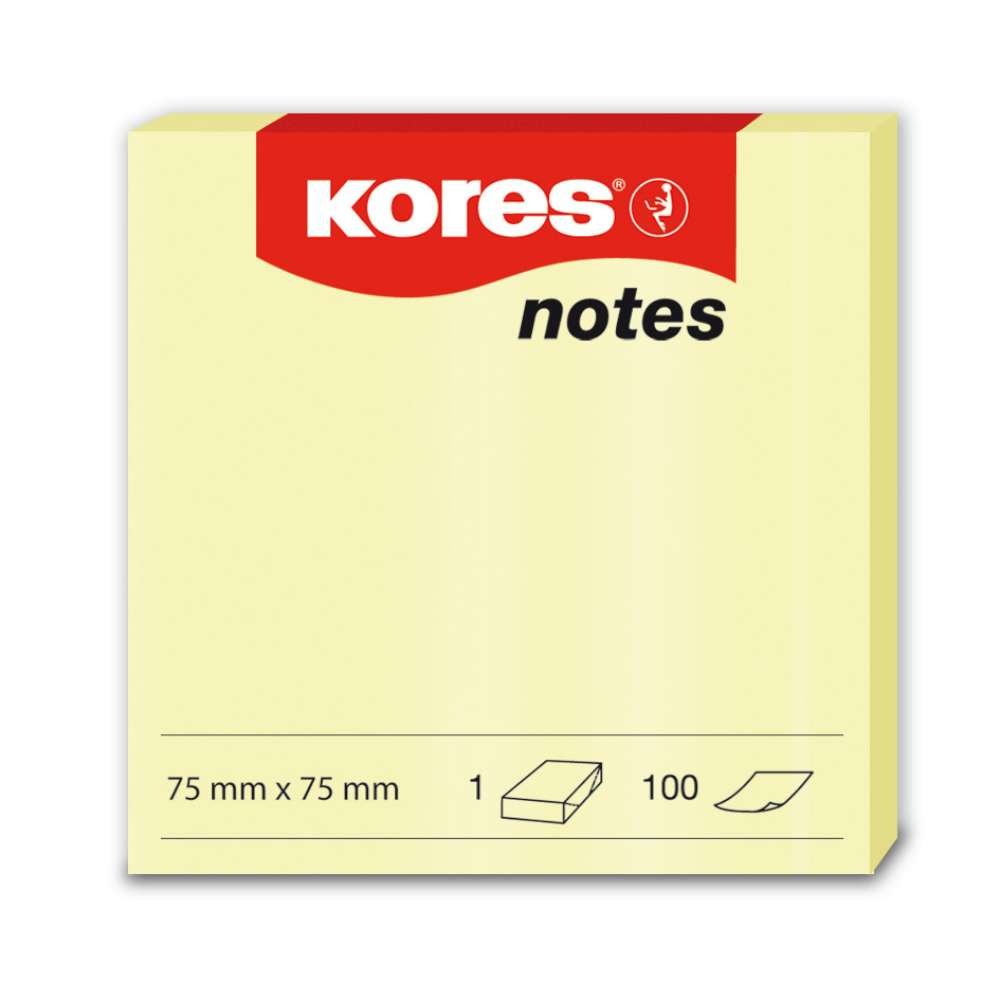 kores-gumfix-gelbe-haftnotizen-75x75mm-12-bl-cke-je-100-blatt image 1