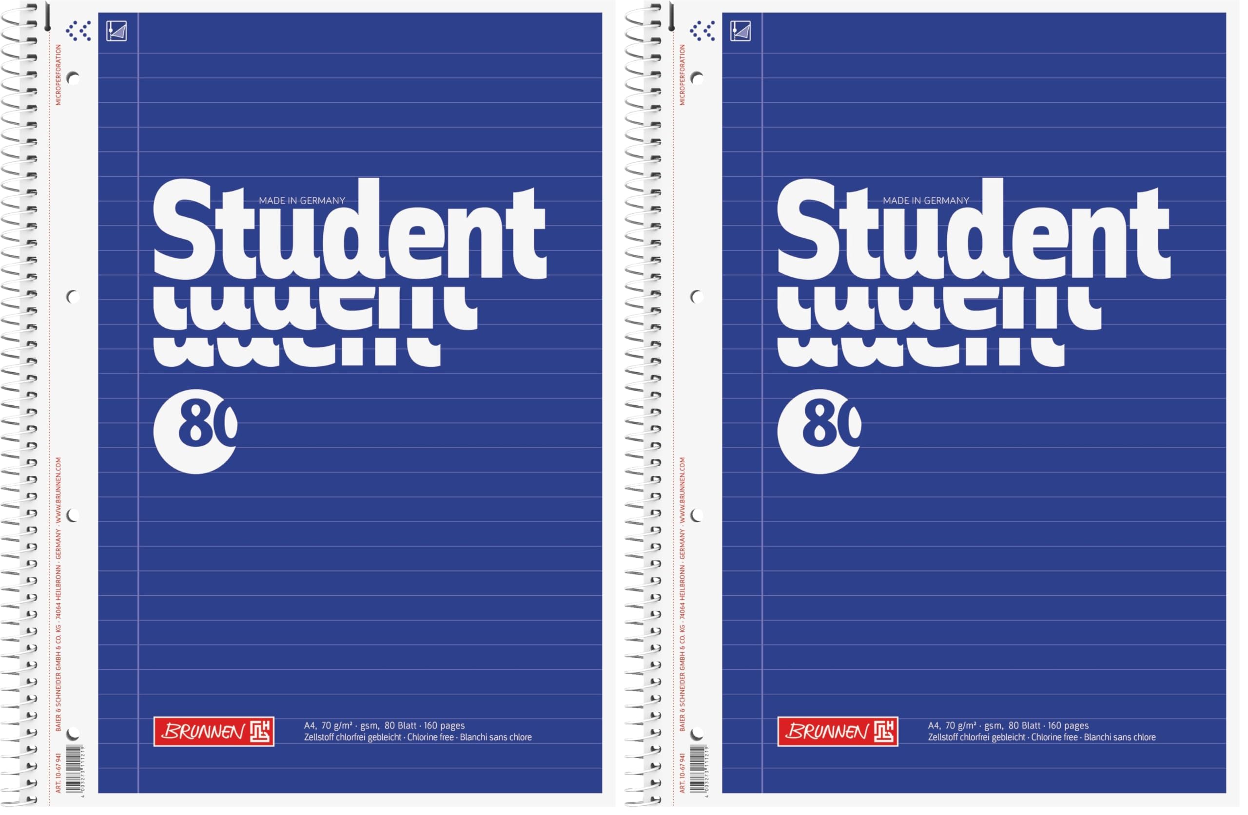 brunnen-collegeblock-student-a4-lin-21-80-blatt-blau image 5