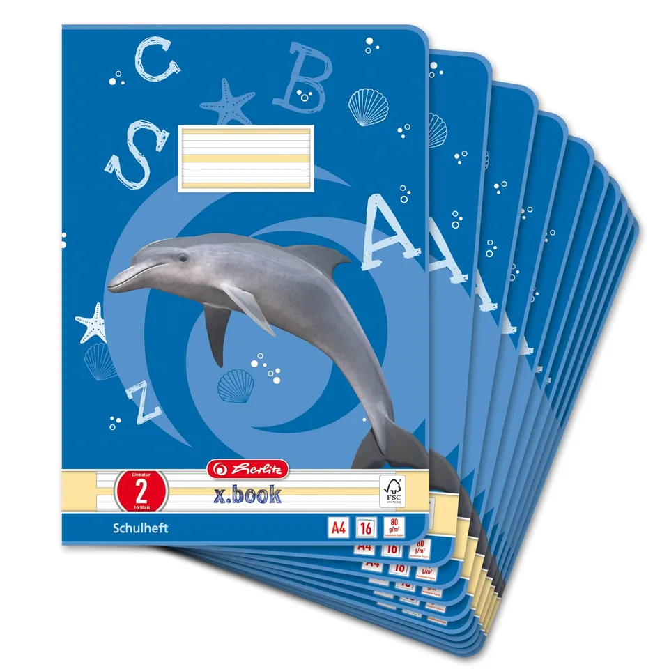 herlitz-schulheft-a4-lineatur-2-f-r-2-klasse-16-blatt-10-st-ck image 1