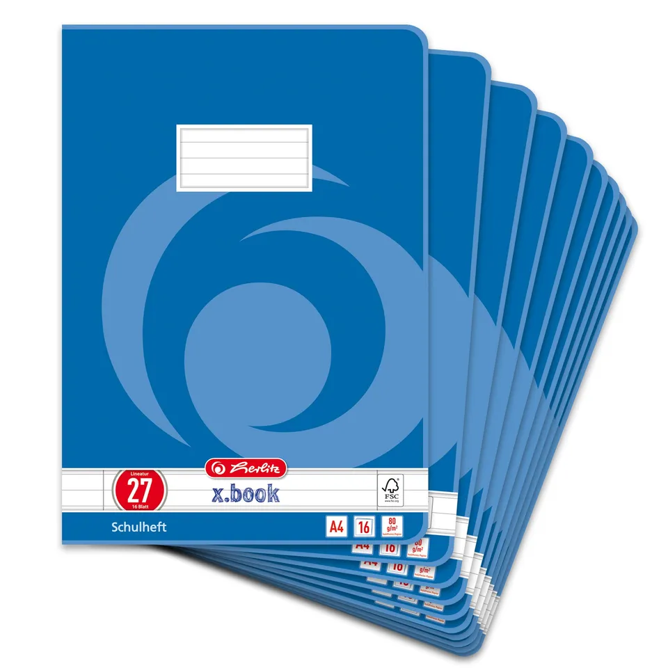 herlitz-schulheft-a4-lineatur-27-16-blatt-10-st-ck image 1