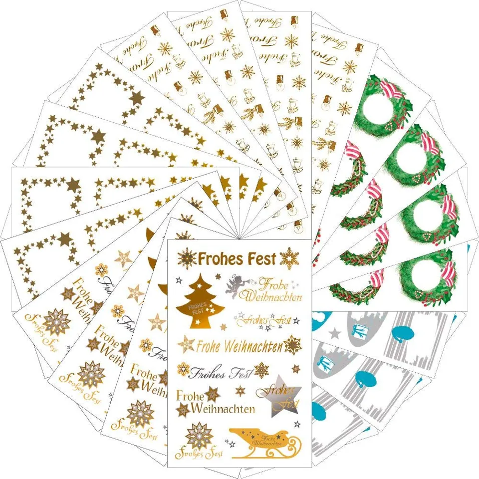 avery-zweckform-51001-weihnachtsaufkleber-gold-silber-116-sticker-20-bogen image 1