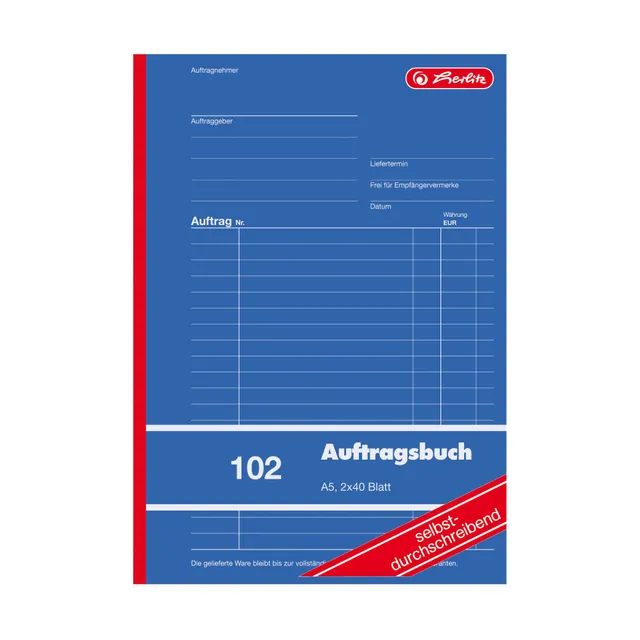 herlitz-102-auftragsbuch-a5-selbstdurchschreibend-2x40-blatt image 1