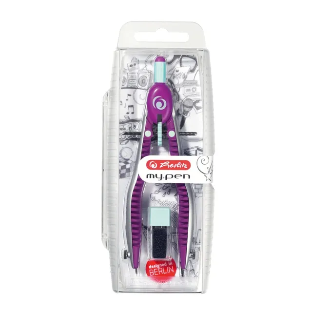 herlitz-schnellverstellzirkel-rosa-minze-bis-170-mm-mit-minenb-chse image 1