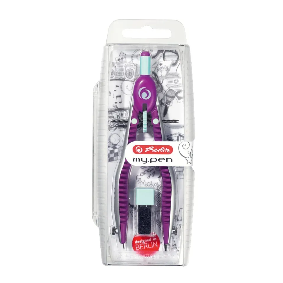 herlitz-schnellverstellzirkel-rosa-minze-bis-170-mm-mit-minenb-chse image 1