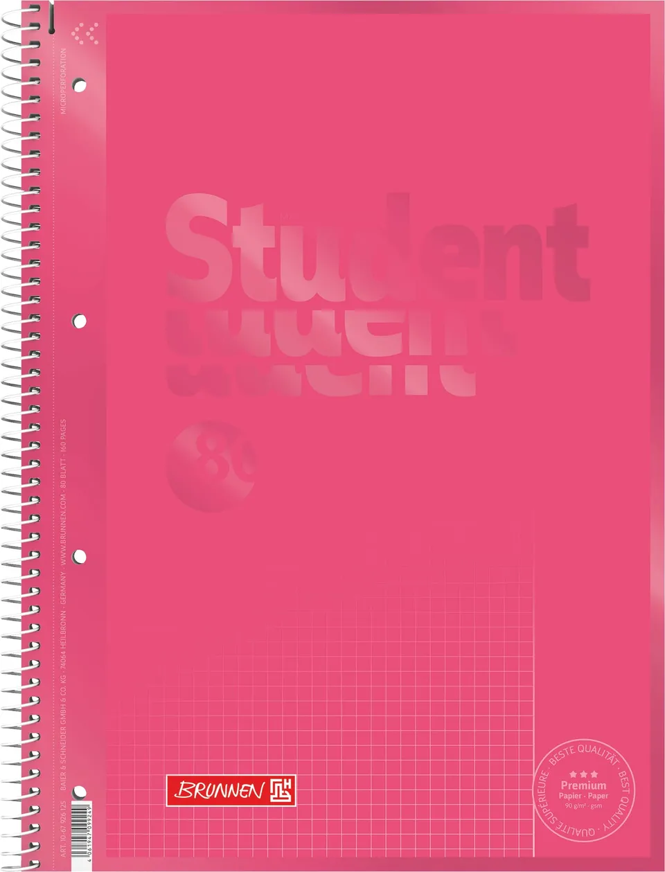 brunnen-collegeblock-premium-student-colour-code-a4-lin-26-80-blatt-tulip image 1