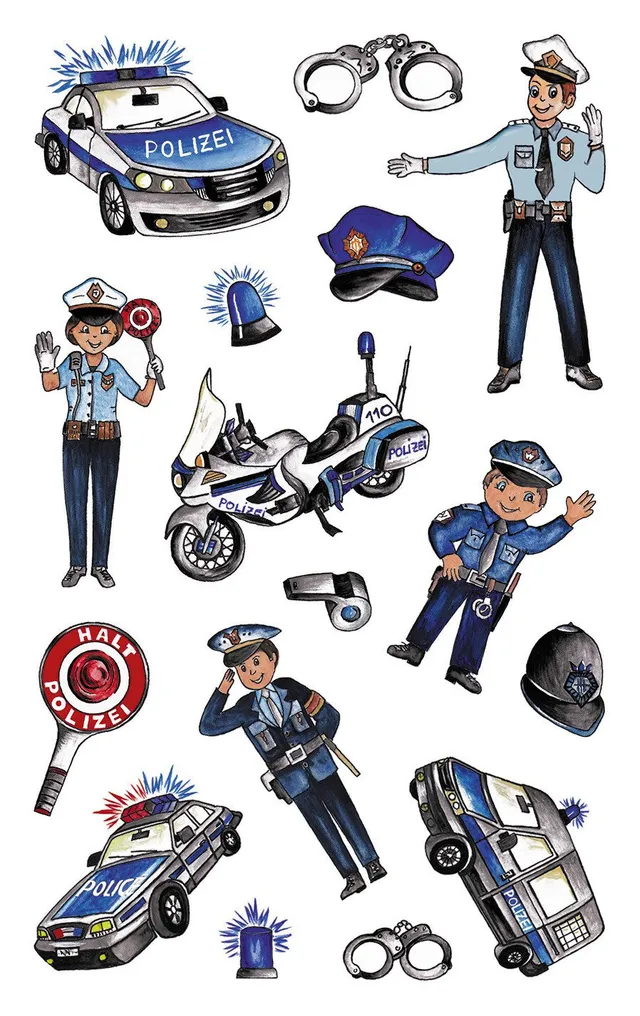avery-zweckform-z-design-metallic-sticker-polizei-16-aufkleber image 1