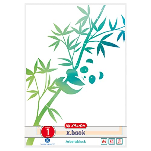 herlitz-arbeitsblock-a4-greenline-panda-lineatur-01-50-blatt-5-st-ck image 2