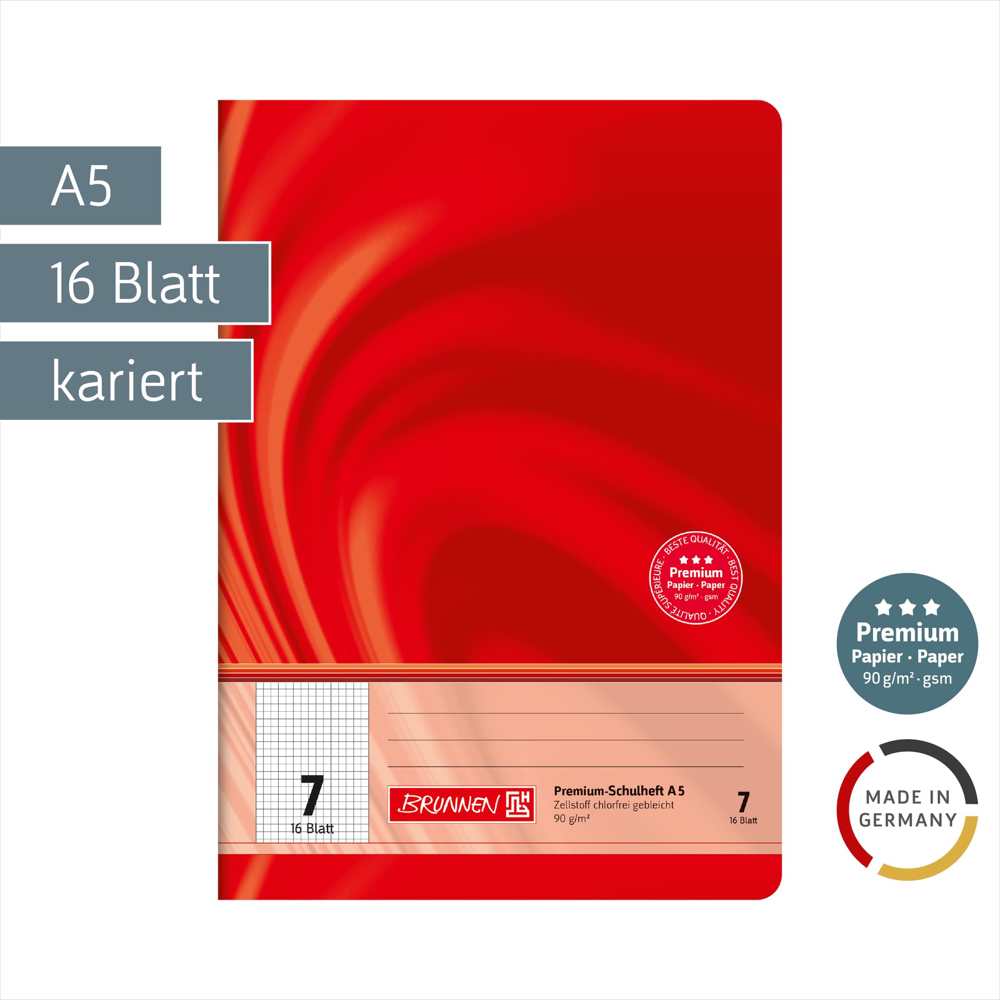 brunnen-104570702-premium-schulheft-din-a5-16-blatt-kariert-lineatur-7 image 2