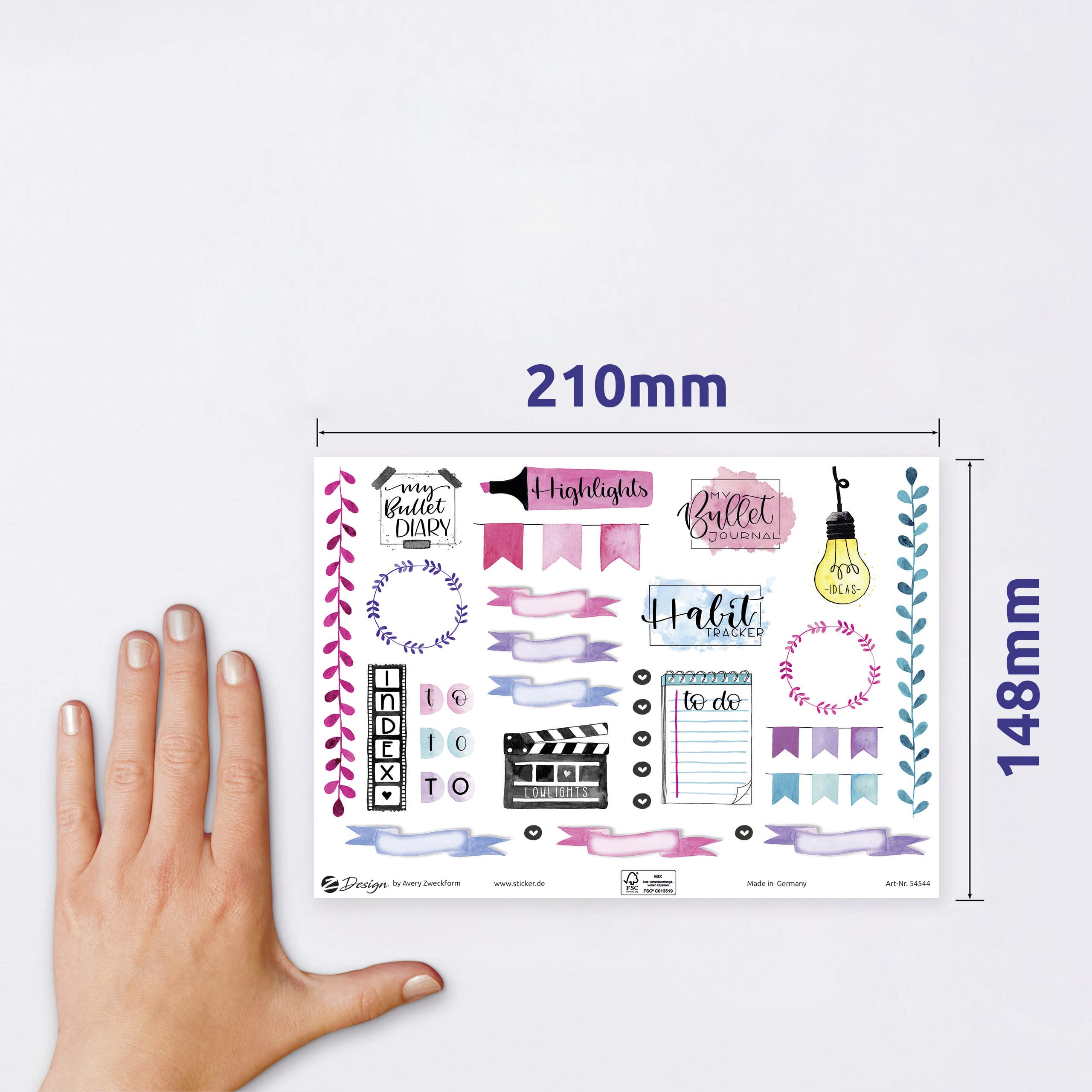 avery-zweckform-926-bullet-journal-sticker-set-art-51005-mit-silberpr-gung image 3