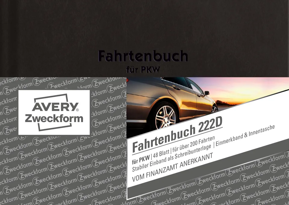avery-zweckform-222d-fahrtenbuch-pkw-hardcover-a6-quer-80-seiten image 1