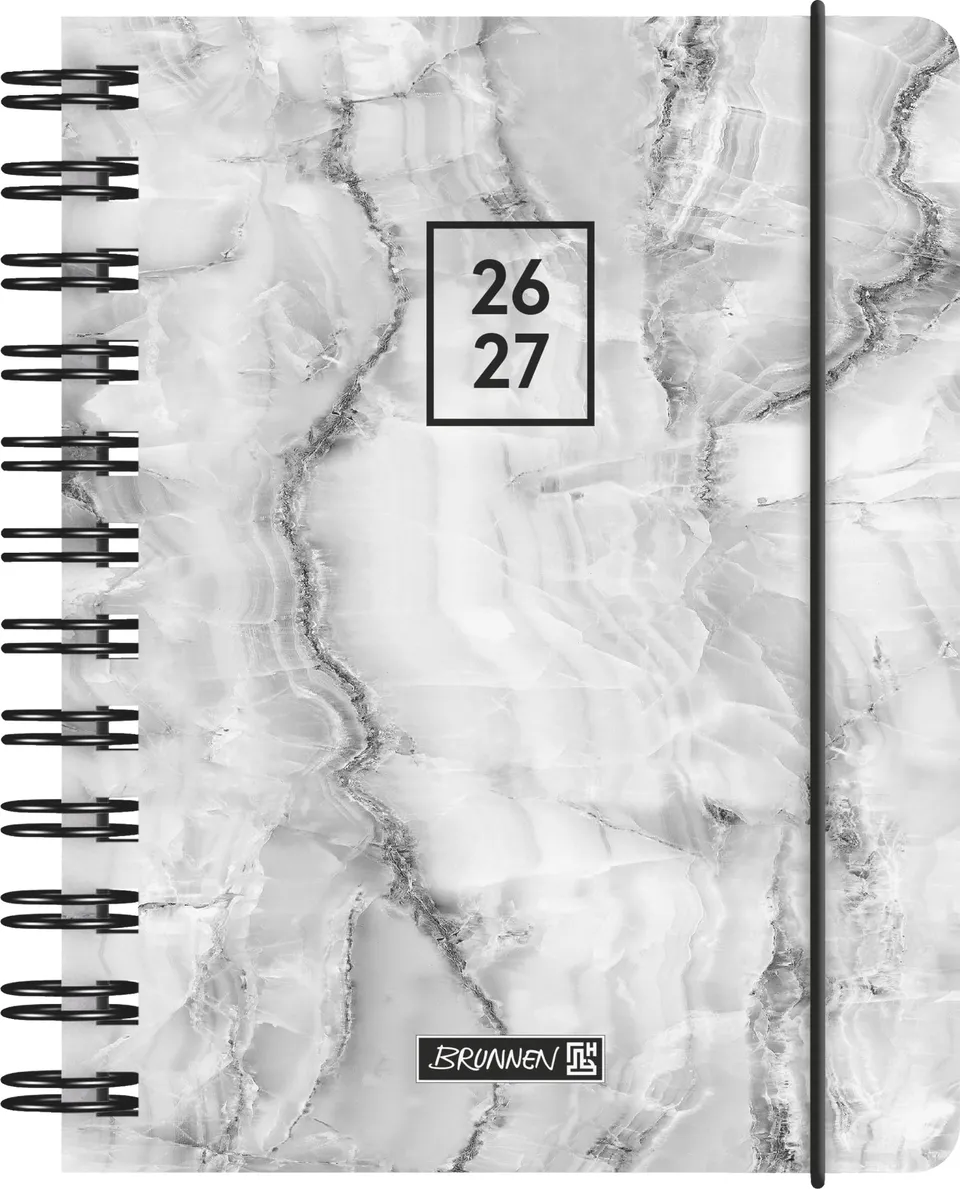 brunnen-sch-lerkalender-2026-2027-grey-marble-a6-kunststoff-1-seite-1-tag image 1