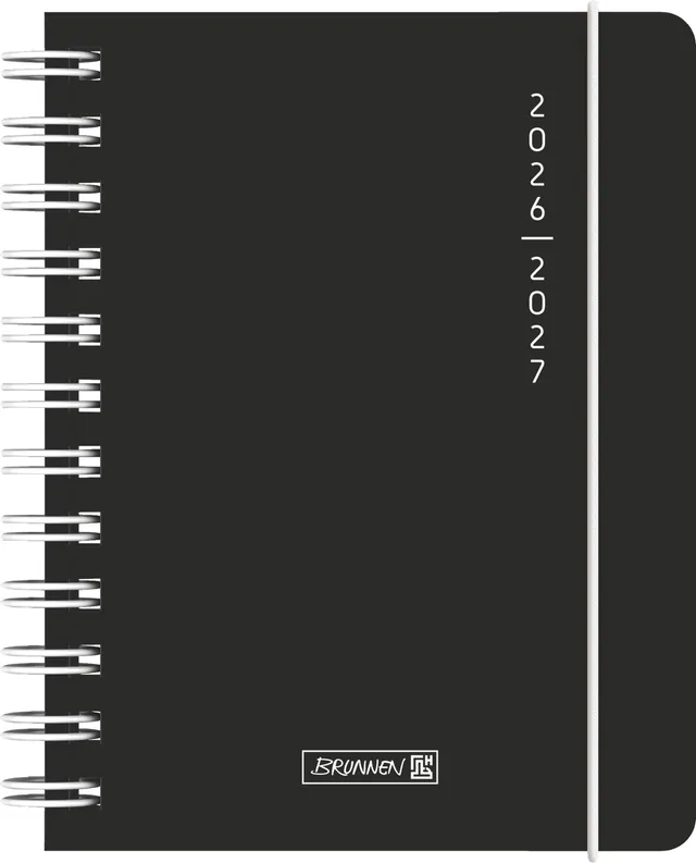 brunnen-sch-lerkalender-2026-2027-plain-black-a6-tageskalender-kunststoff-schwar image 1