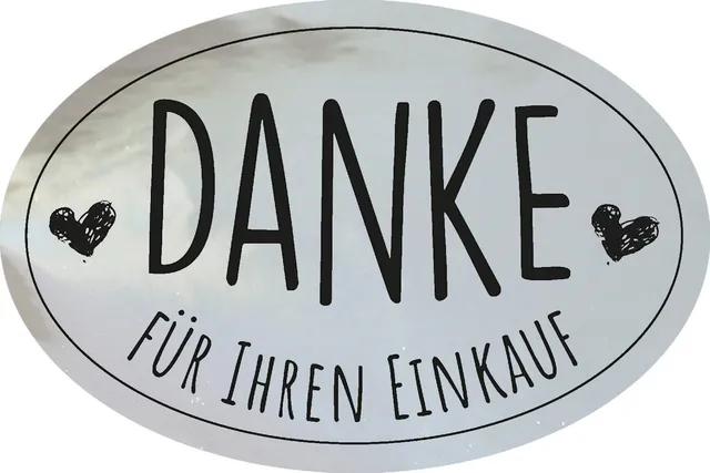 avery-zweckform-3844-danke-f-r-ihren-einkauf-aufkleber-oval-38x58-mm-silber-schw image 1