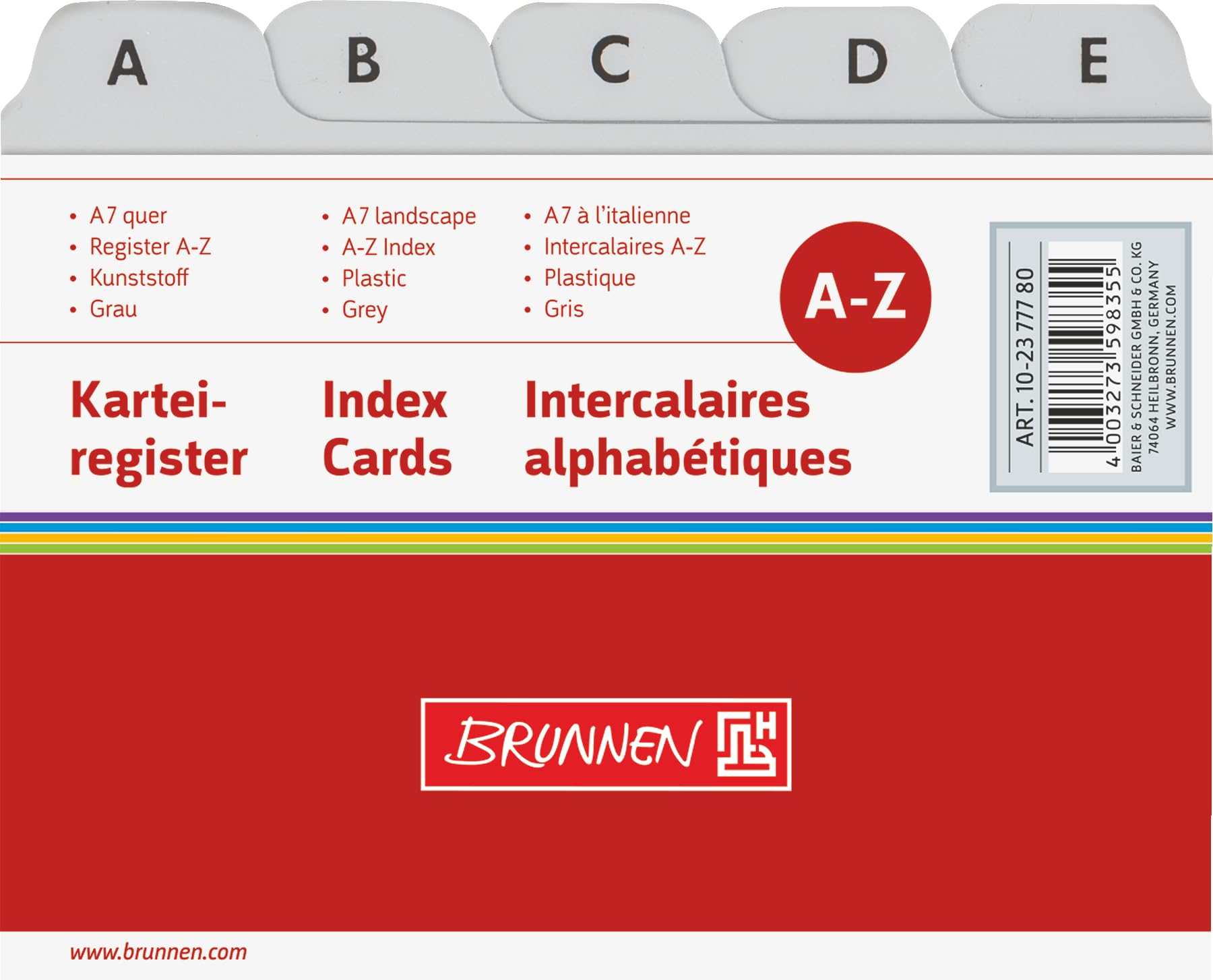 brunnen-karteiregister-fact-a7-grau-plastik-a-z-25-bl-tter image 3