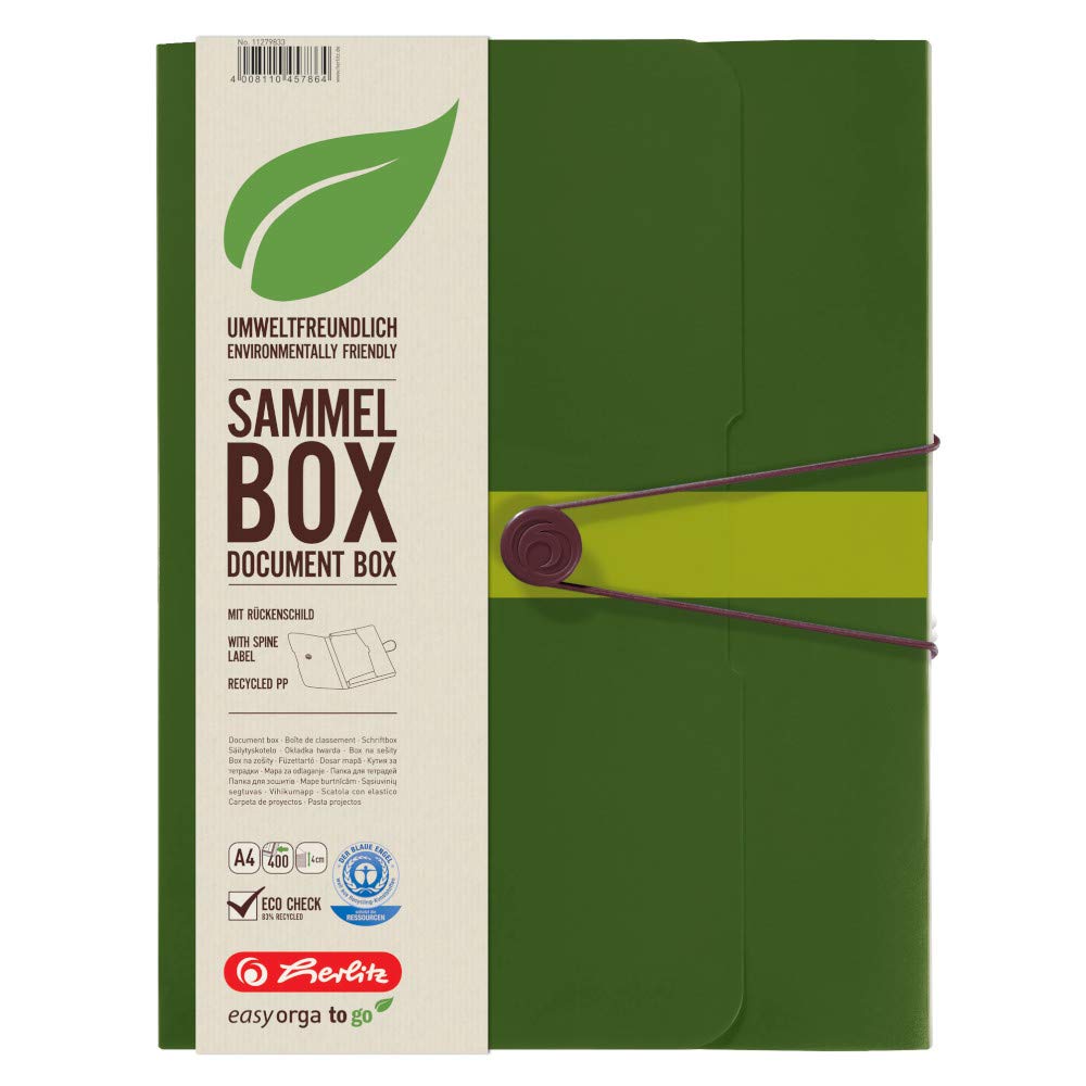 herlitz-11279833-sammelbox-a4-recycling-pp-dunkelgr-n-4-cm-r-cken-mit-gummizug image 3