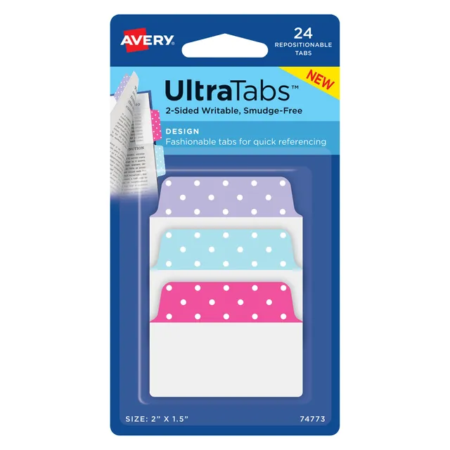 avery-zweckform-74773-ultratabs-haftstreifen-transparent-bunt-design-edition-50- image 1