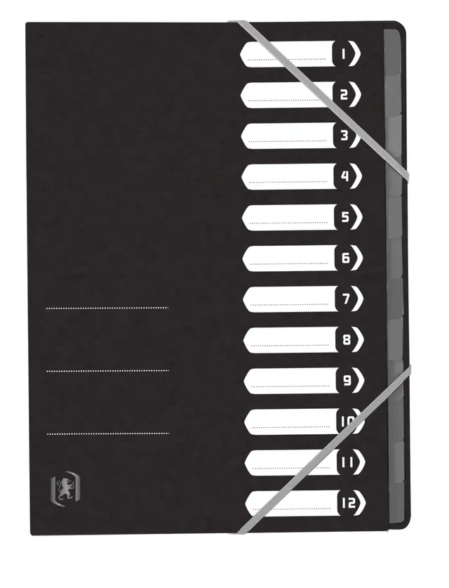 oxford-top-file-ordnungsmappe-din-a4-karton-12-f-cher-schwarz-12-st-ck image 1