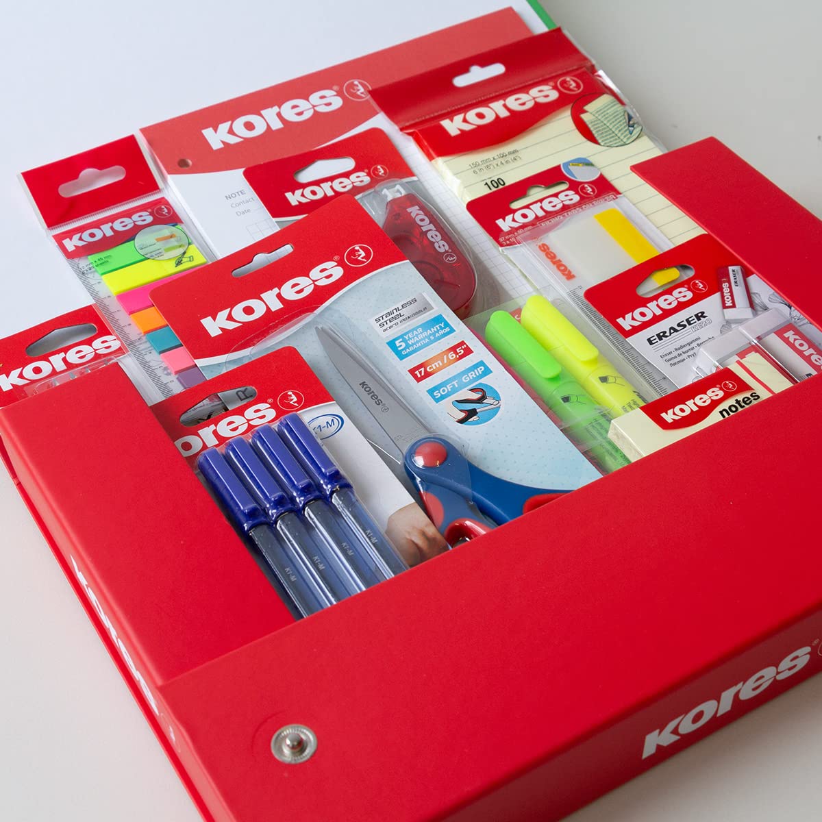 kores-homeoffice-set-11-teiliges-schreibwaren-set-im-hartpappe-koffer-bunt image 4