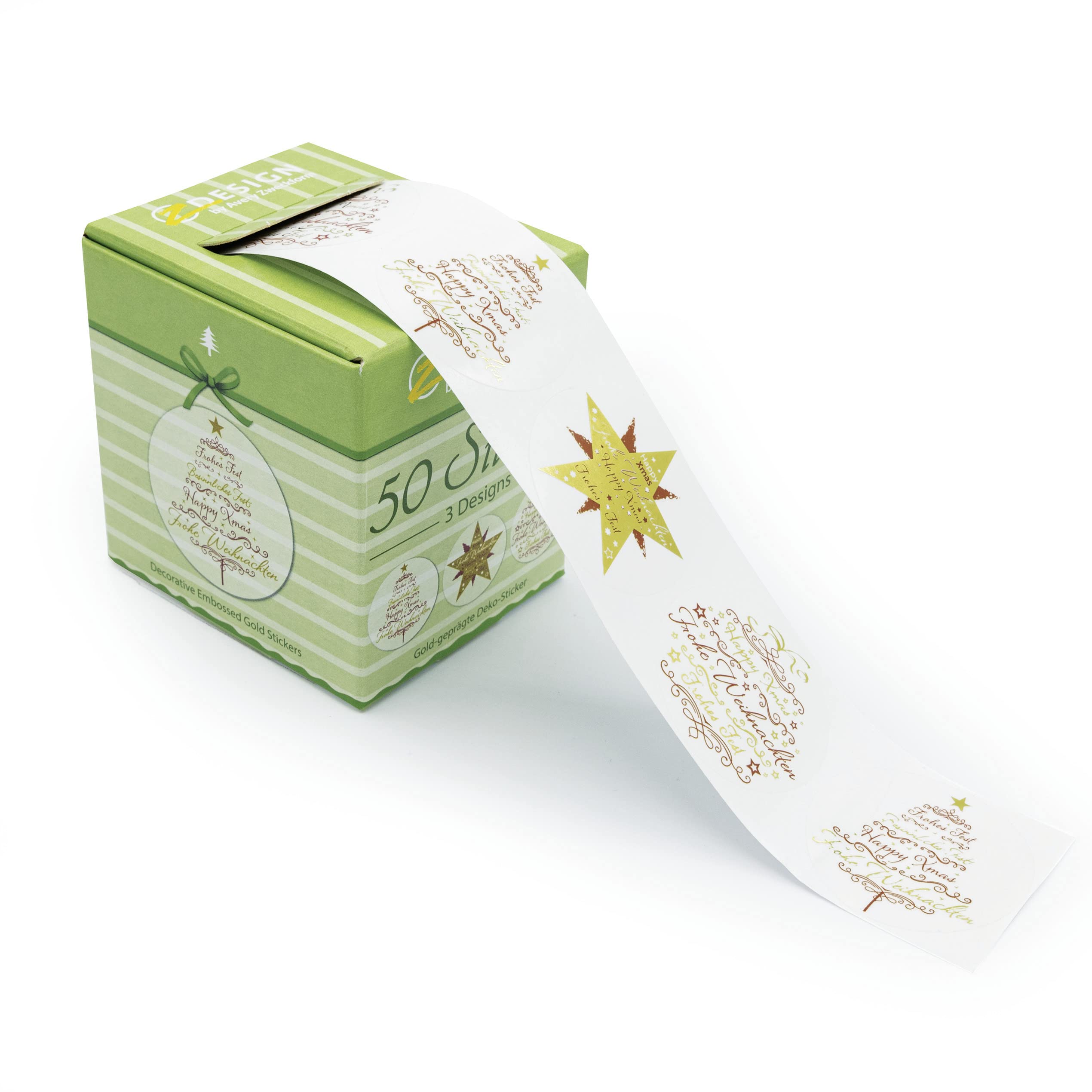 avery-zweckform-56825-sticker-frohe-weihnachten-38-mm-transparent-rolle-50-st-ck image 1