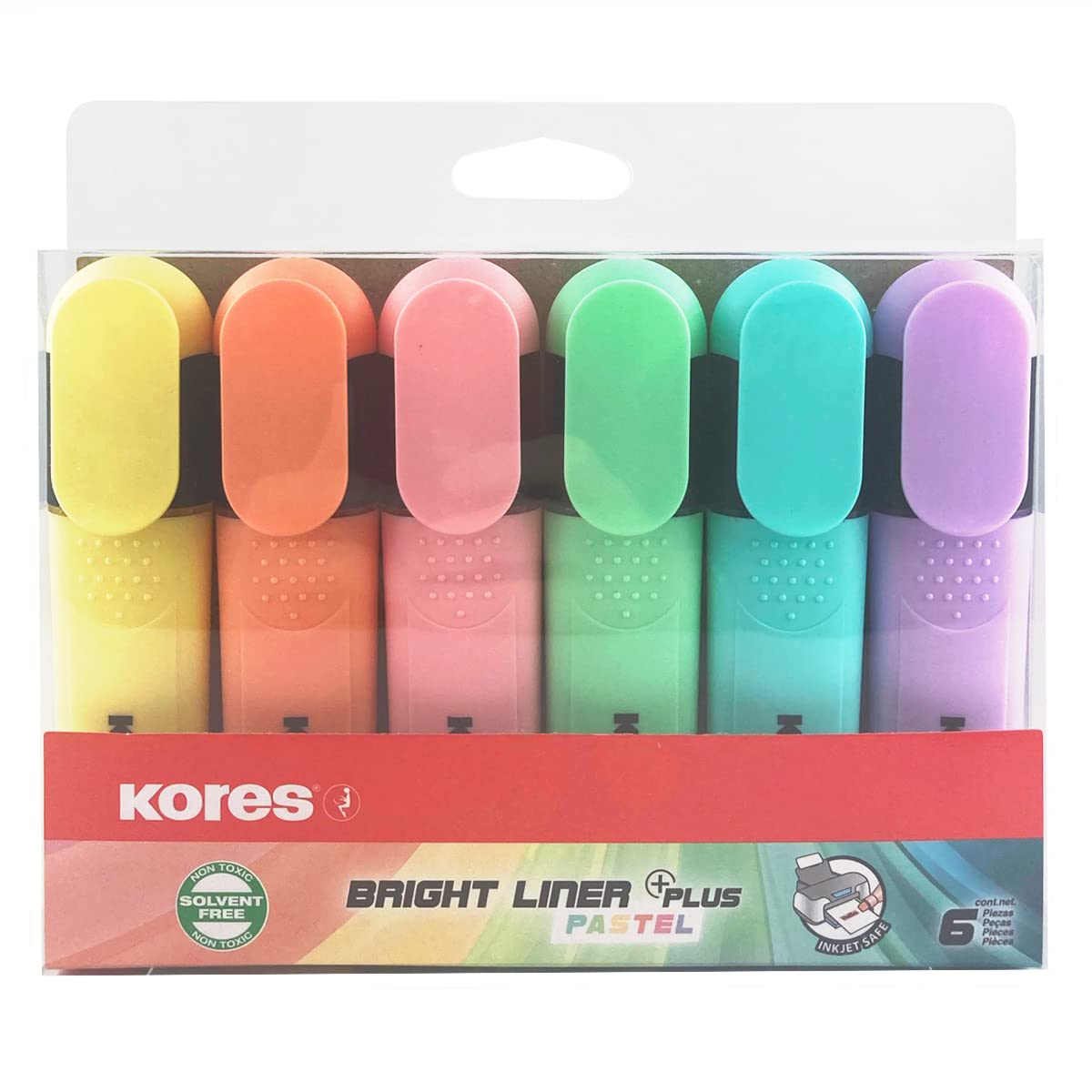 kores-bright-liner-textmarker-keilspitze-6er-set-pastell-tm36166 image 1