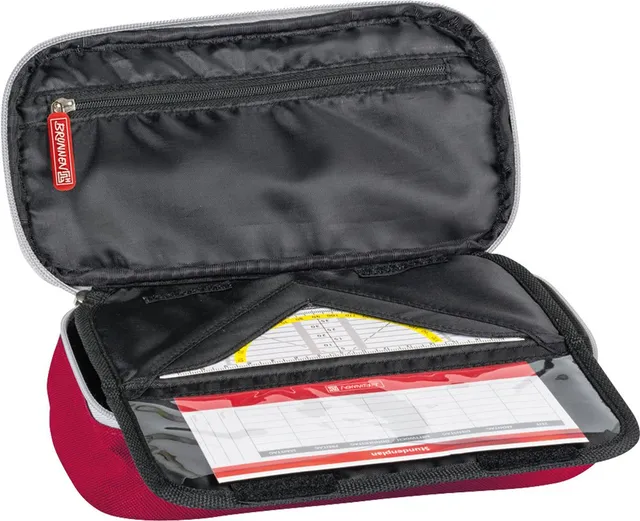 brunnen-schlamper-etui-city-beat-22-x-11-x-6-cm-schlamperm-ppchen-rot-kariert image 1