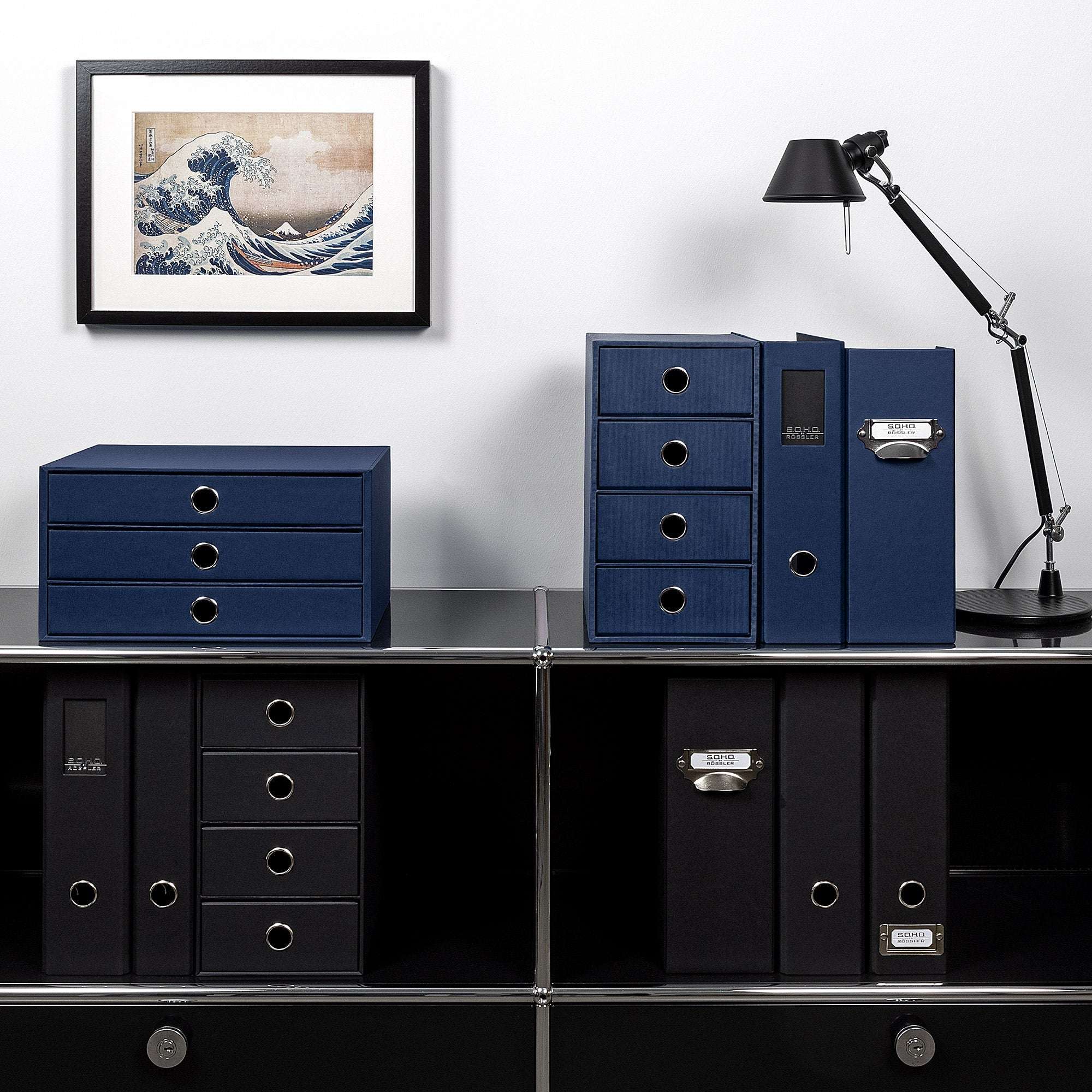 r-ssler-s-o-h-o-schubladenbox-a4-querformat-3-f-cher-navy-blau image 7