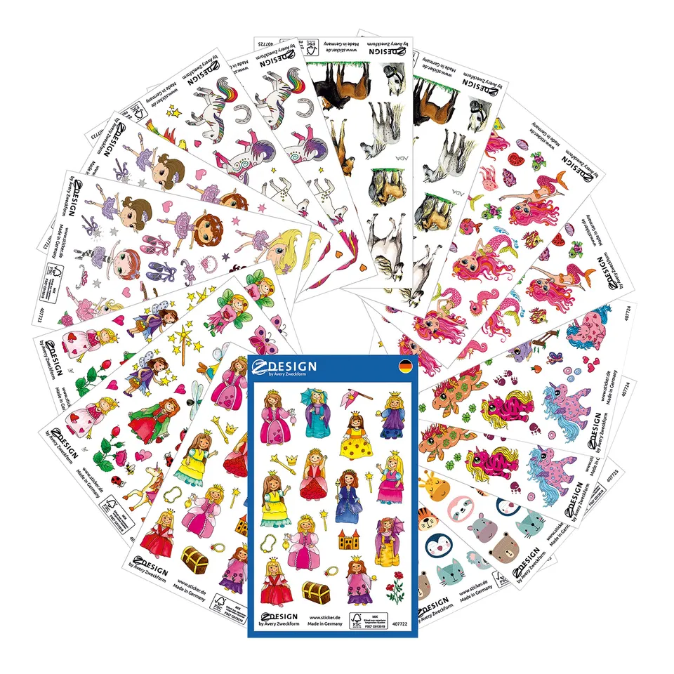 avery-zweckform-z-design-436-kinder-sticker-m-dchen-mix image 1