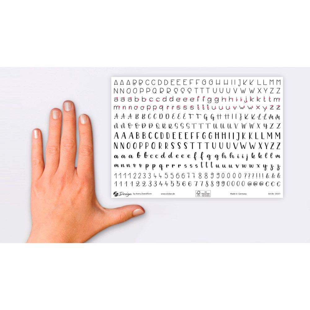 avery-zweckform-54541-deko-sticker-buchstaben-und-zahlen-648-aufkleber-a5-schwar image 3