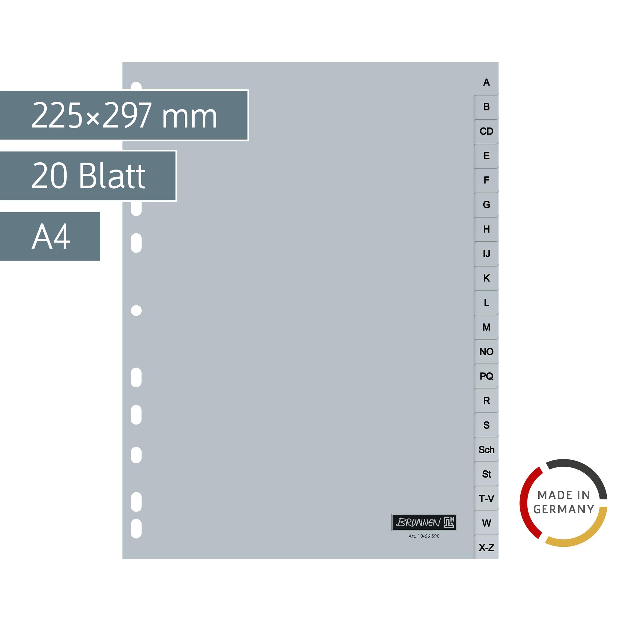 brunnen-ordnerregister-a-z-a4-kunststoff-grau-20-tabs image 2