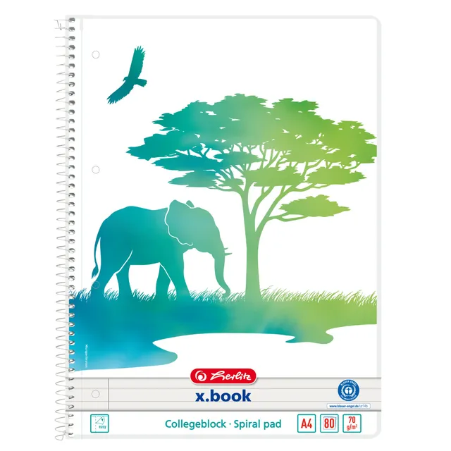 herlitz-spiralblock-a4-greenline-80-blatt-liniert-elefant-5-st-ck image 1